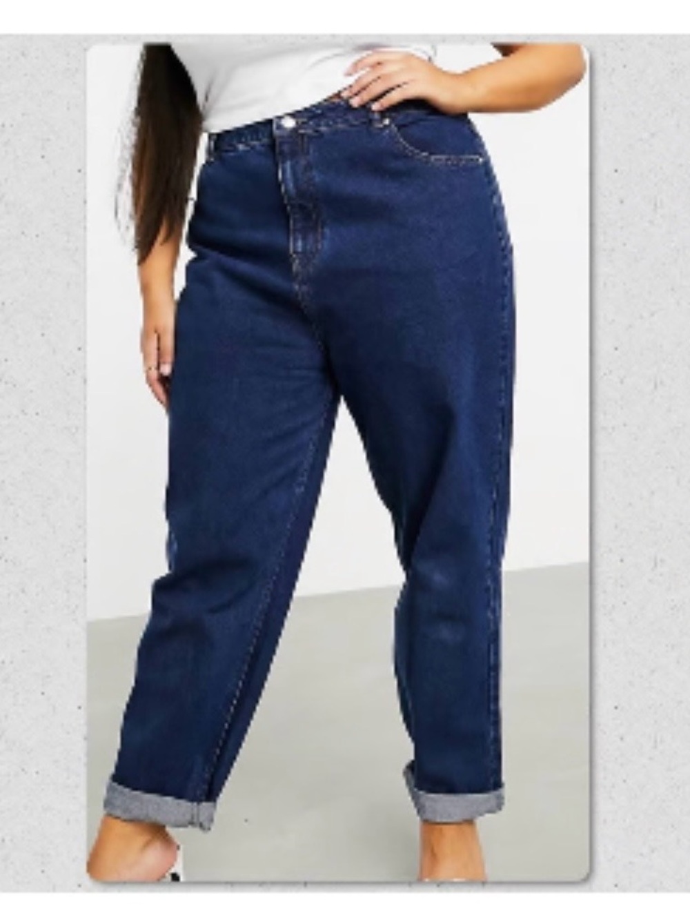 ASOS Curve Dark Blue Boyfriend Jeans